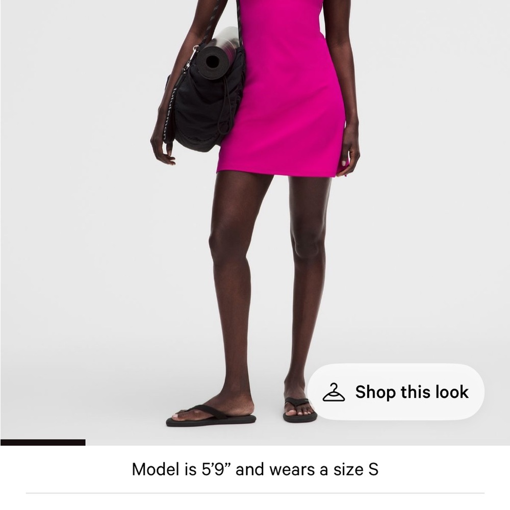 LULULEMON Women's Fitted Mini Dress - Hot Pink